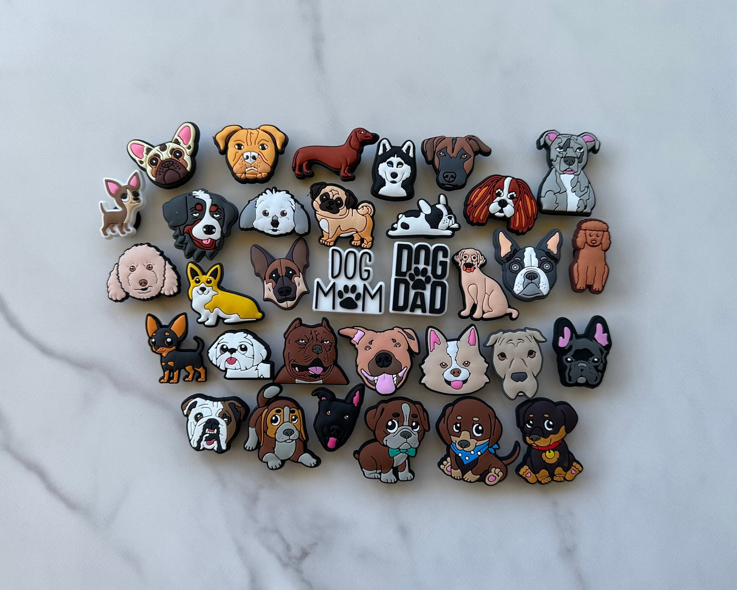 Dog mom and dog dad shoe charms for your crocs, dog lover trending shoe charms, dog person clog compatible charms, pit bull charms, Yorkie