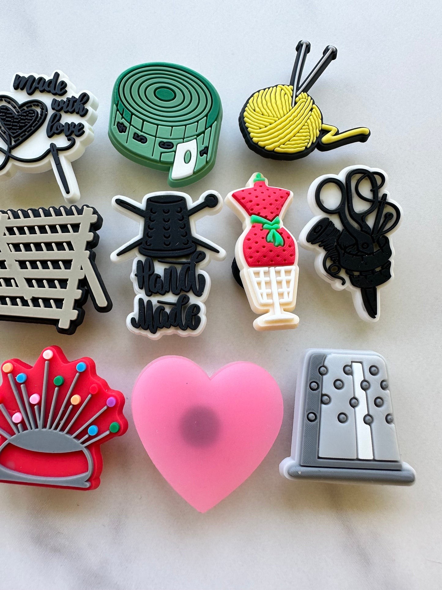 New croc compatible sewing shoe charms, popular crochet charm for your crocs, Croc compatible knitting charms, sewing machine charm
