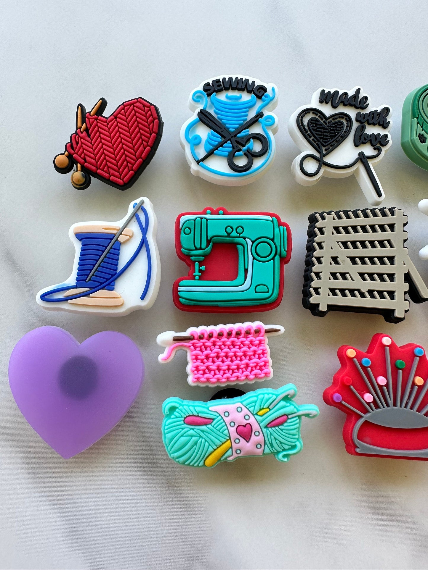 New croc compatible sewing shoe charms, popular crochet charm for your crocs, Croc compatible knitting charms, sewing machine charm