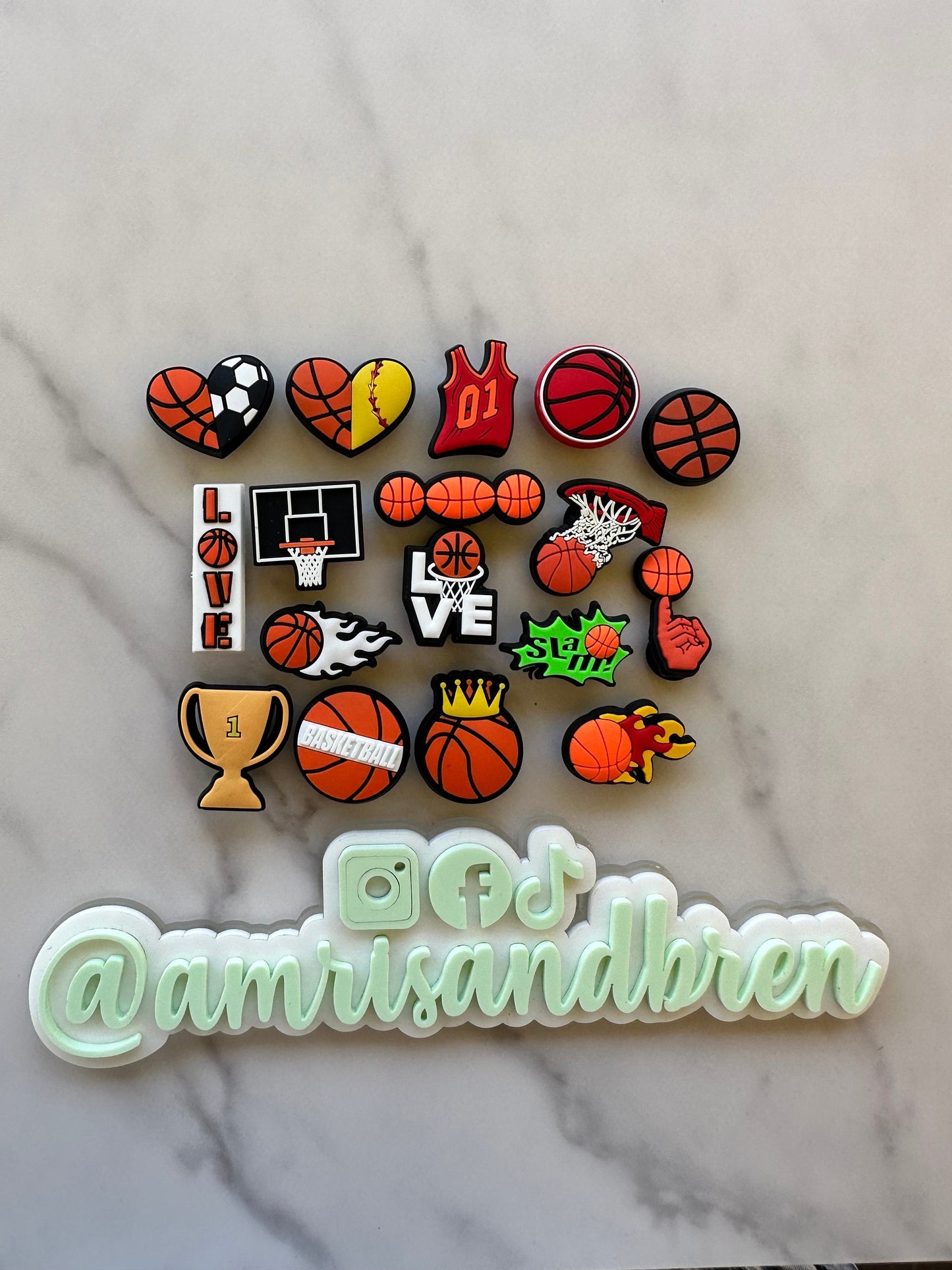 New charms for crocs, basketball themed shoe charms, basketball lover charms for crocs, unisex basketball clog charms, basketball hoop