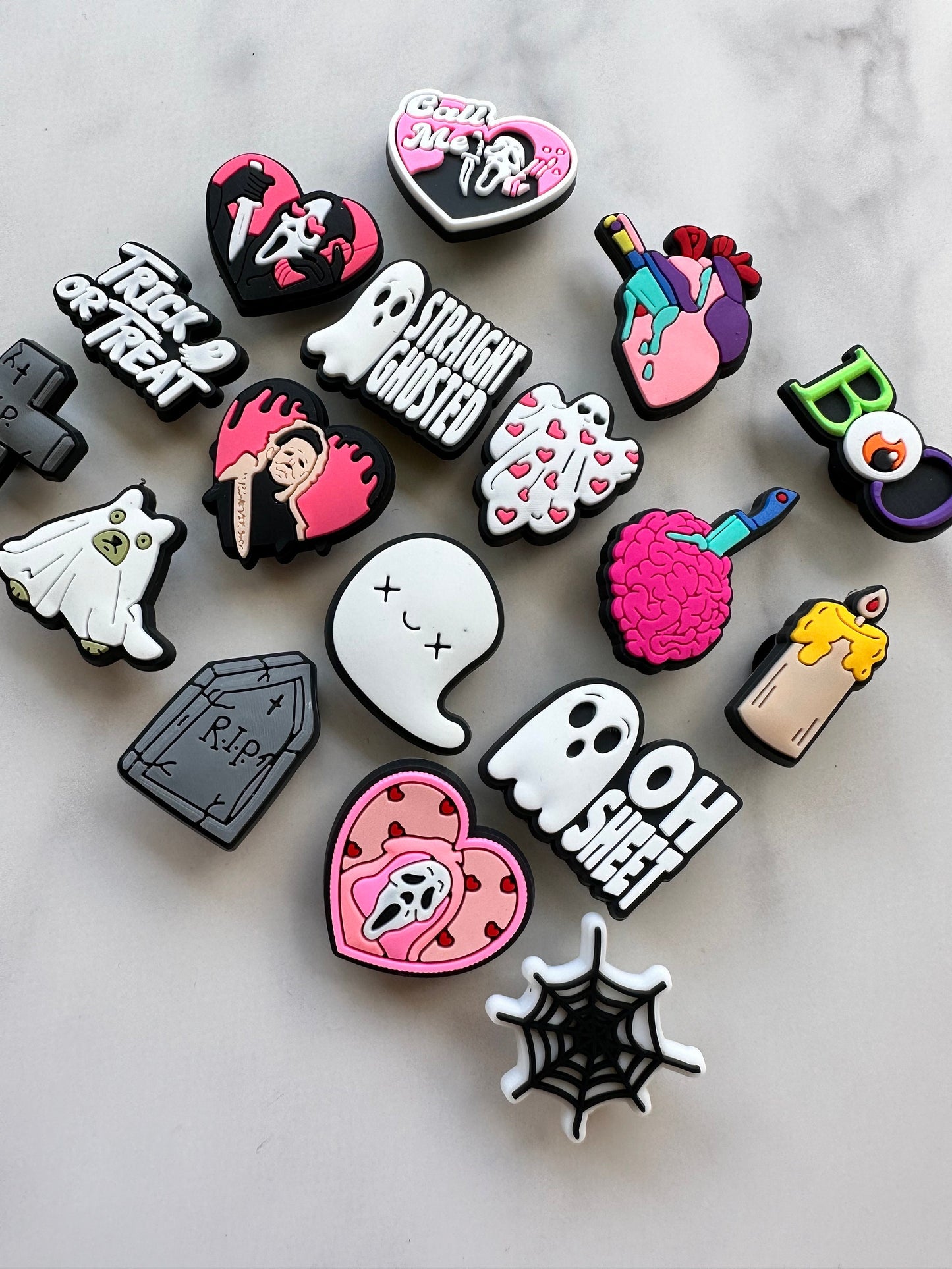 New Halloween themed shoe charms for your Crocs, Croc compatible charms, clog charms, pumpkin charms, fall charms