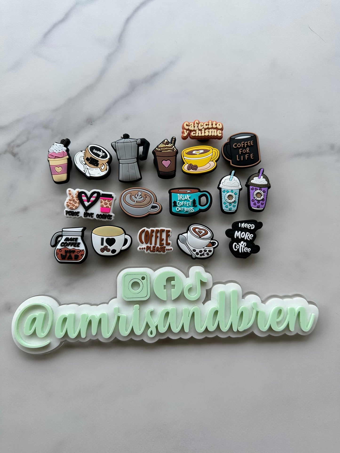 New coffee lover shoe charms for your crocs, croc compatible caffeine queen shoe charm, coffee cup charm, fueled by coffee, more espresso