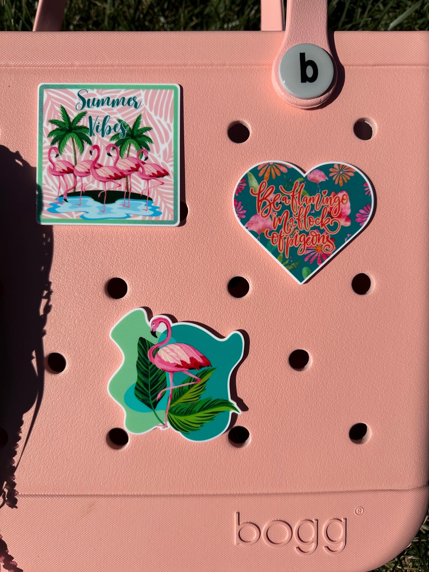 Flamingo themed acrylic charms for Bogg Bags, Bogg compatible purse charms, purse charms for Bogg bag , hard acrylic purse charm