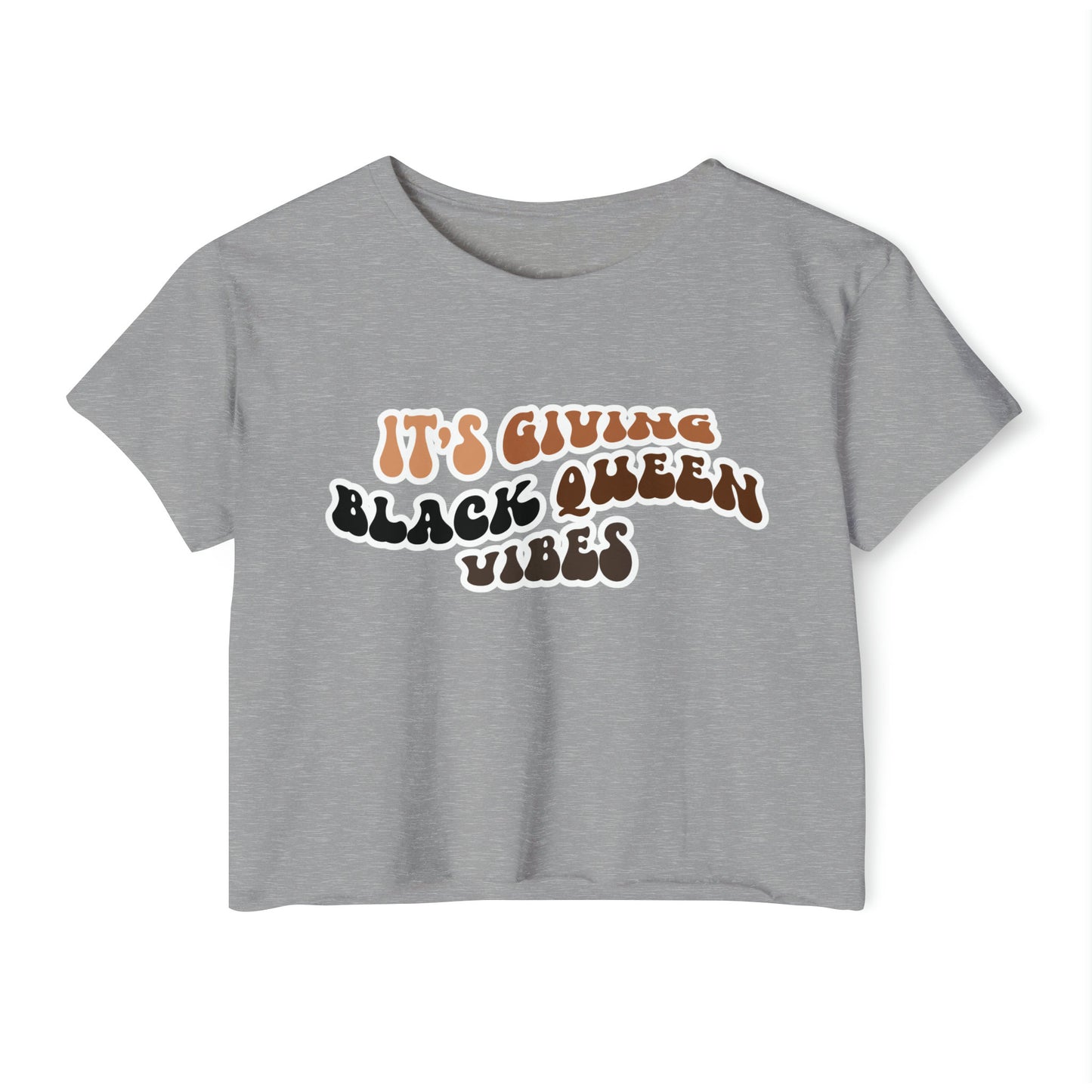 Women's It's giving black queen vibes Festival Crop Top