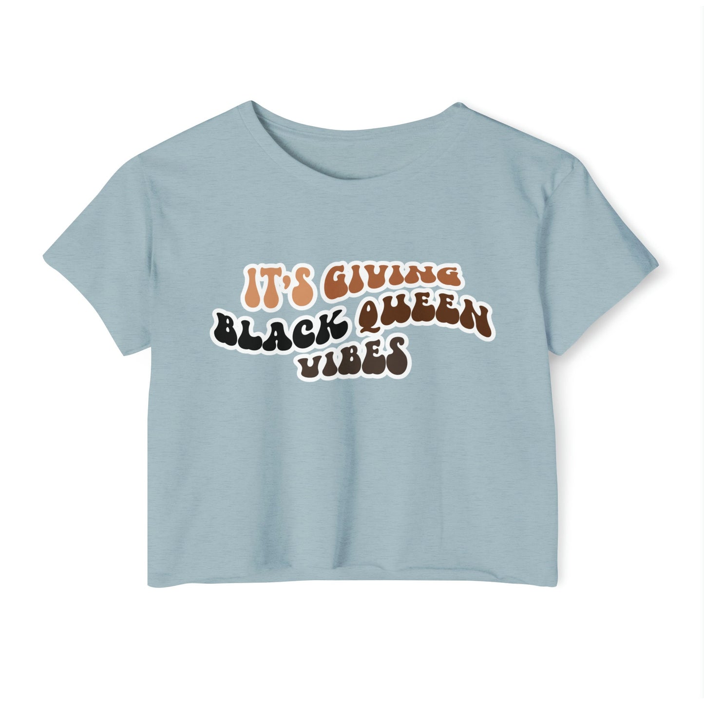 Women's It's giving black queen vibes Festival Crop Top