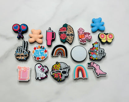Cute Skull Croc compatible Charms – Choose Individual Styles Like Ghosts, Butterflies, Self-Love Quotes & More