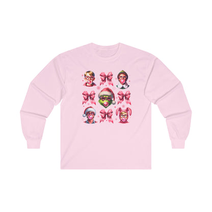 Pink Coquette Christmas Long Sleeve Tee