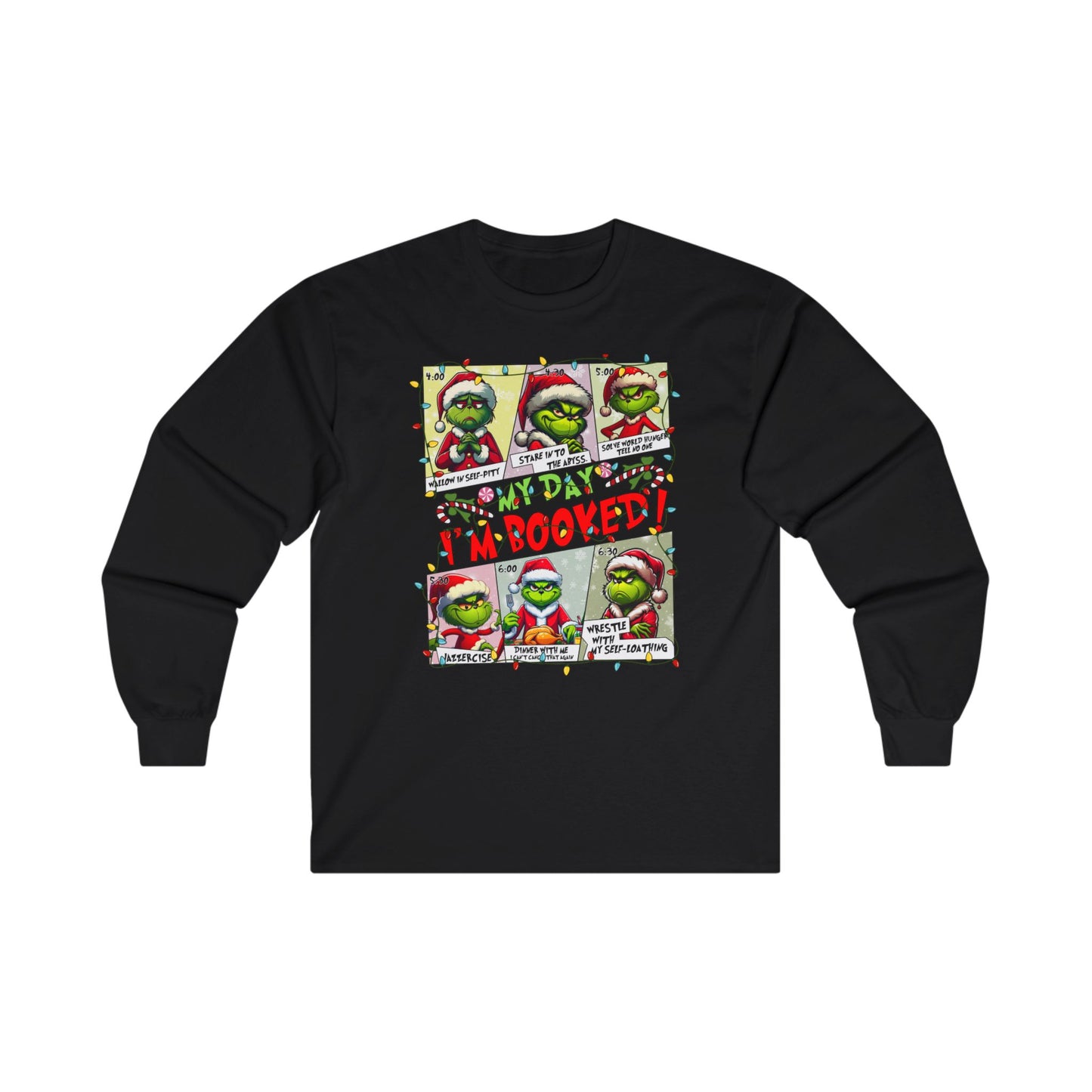 unisex Grinch Daily Schedule Long Sleeve Tee