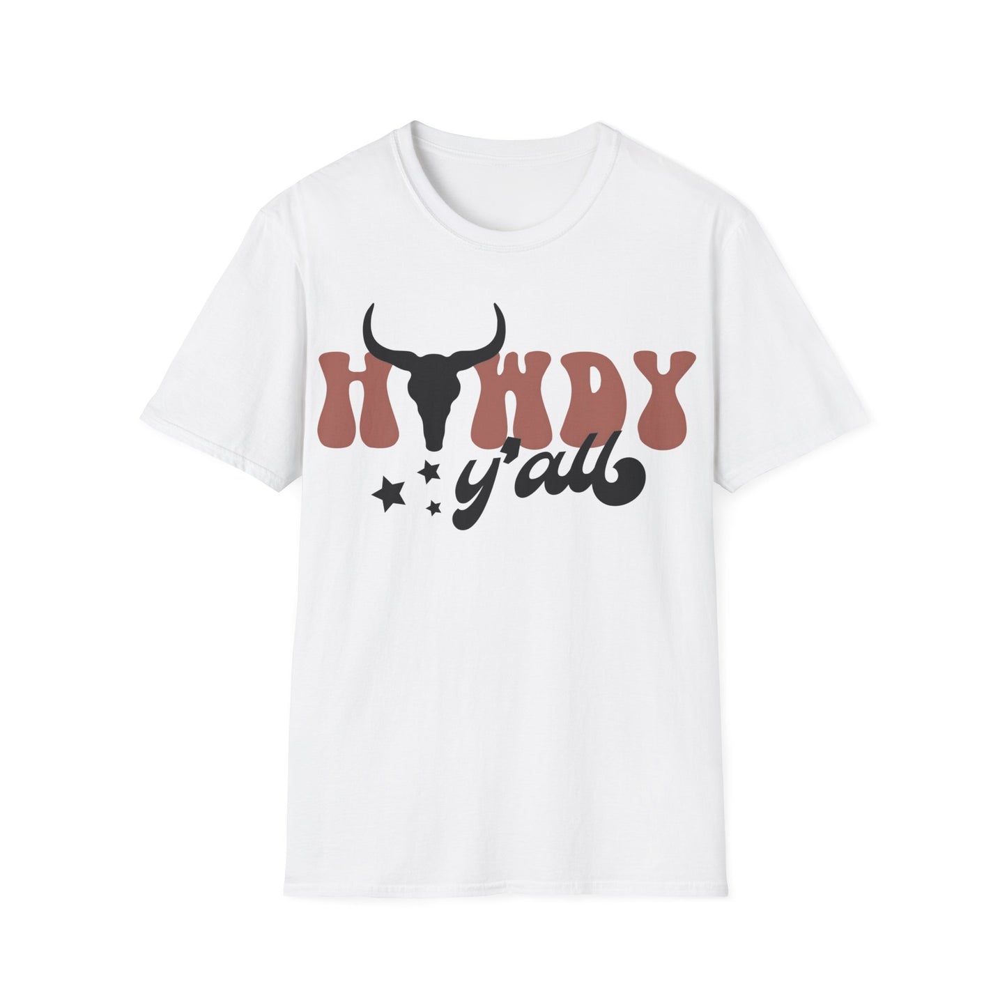 Bull Skull Western Howdy Y'all T-Shirt