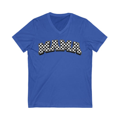Checkered Mama V-Neck Tee