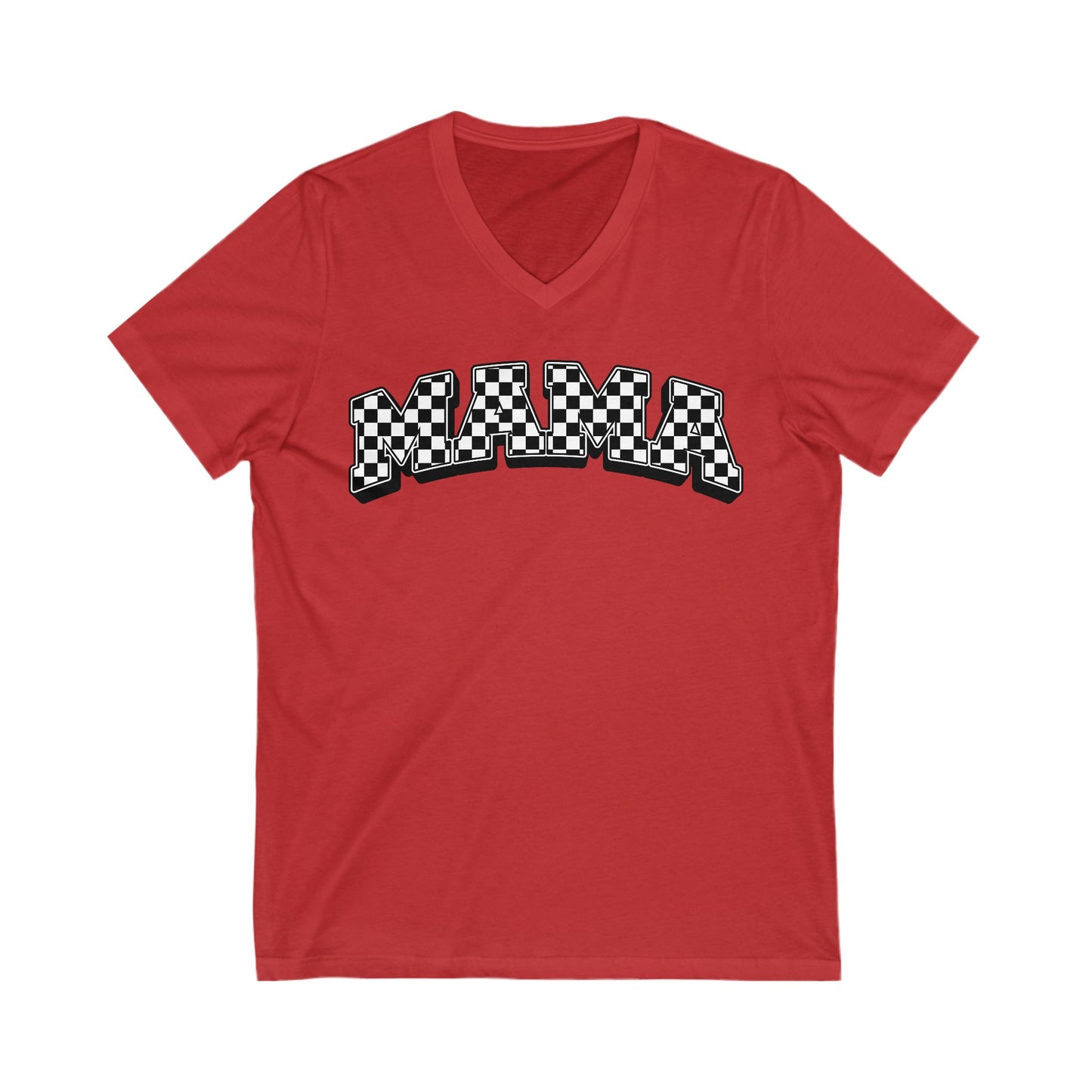 Checkered Mama V-Neck Tee