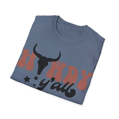 Bull Skull Western Howdy Y'all T-Shirt