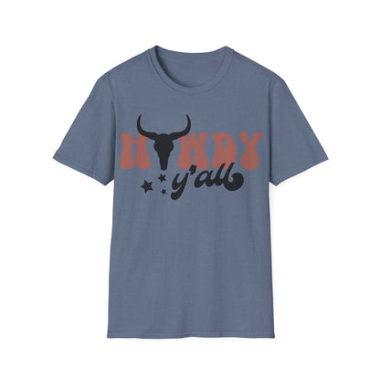 Bull Skull Western Howdy Y'all T-Shirt