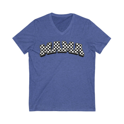 Checkered Mama V-Neck Tee