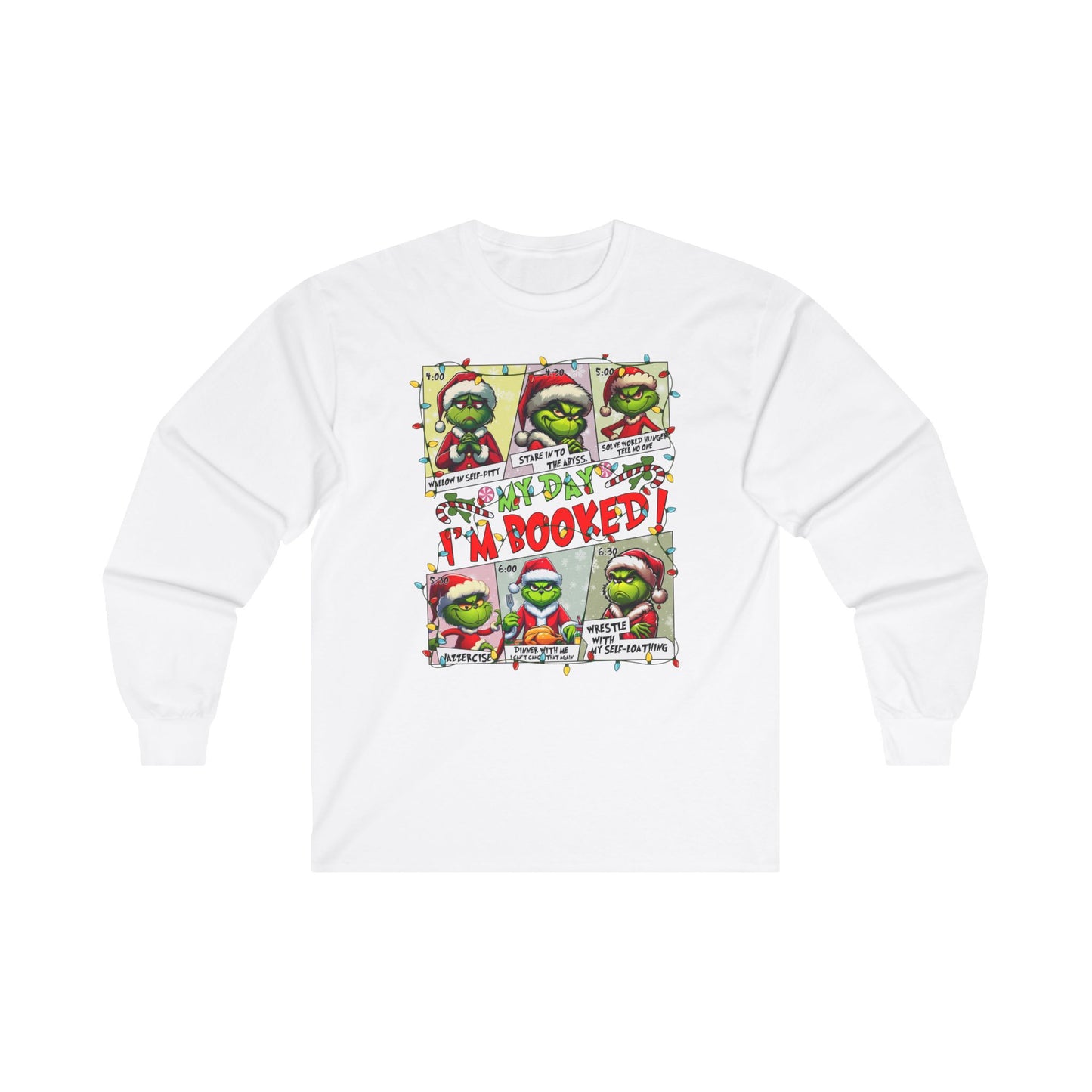 unisex Grinch Daily Schedule Long Sleeve Tee