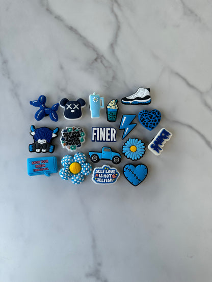 Blue Croc Compatible Charms - Flowers, Cow, Hearts & More