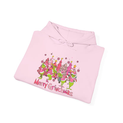 Christmas Grinchmas Unisex Hoodie in Pink and Green