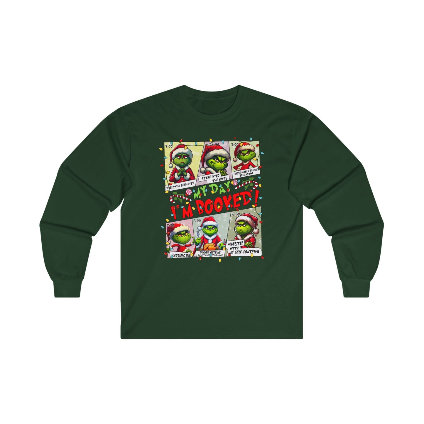 unisex Grinch Daily Schedule Long Sleeve Tee