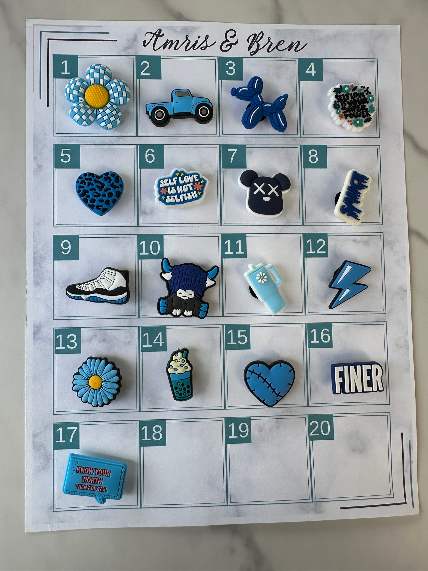 Blue Croc Compatible Charms - Flowers, Cow, Hearts & More