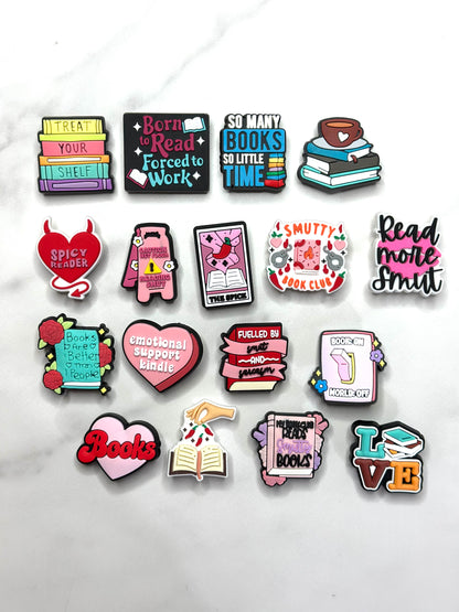 Book-Themed Charms for Crocs, Accessories for Book Lovers, bookish, smut readers Croc compatible shoe charms