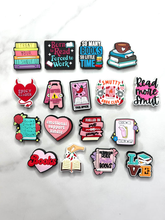 Book-Themed Charms for Crocs, Accessories for Book Lovers, bookish, smut readers Croc compatible shoe charms