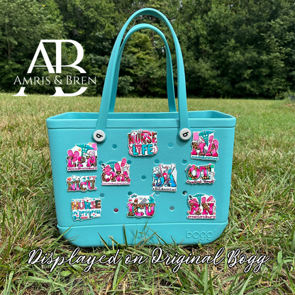 Medical themed charms for Bogg bags, MA, CNA, LPN, OT, ICU, RN, DA, NICU, nurse life, nurse in progress