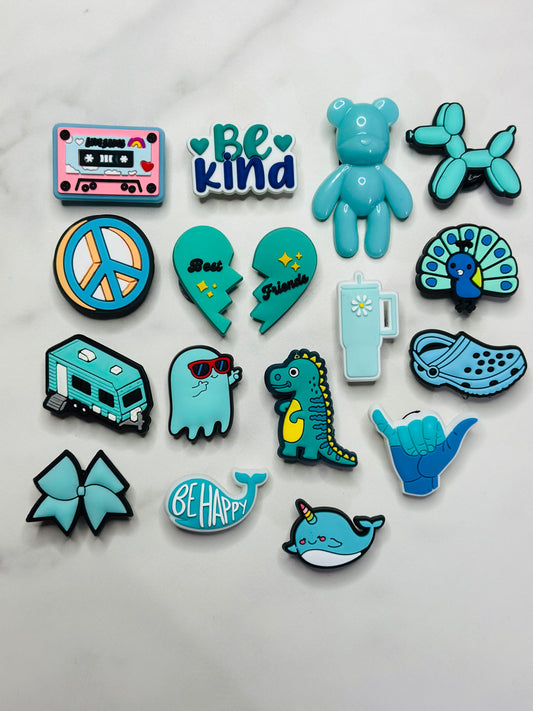 Blue waterproof Rubber Croc-Compatible Charm , Shoe charms for Crocs, Balloon animal charm