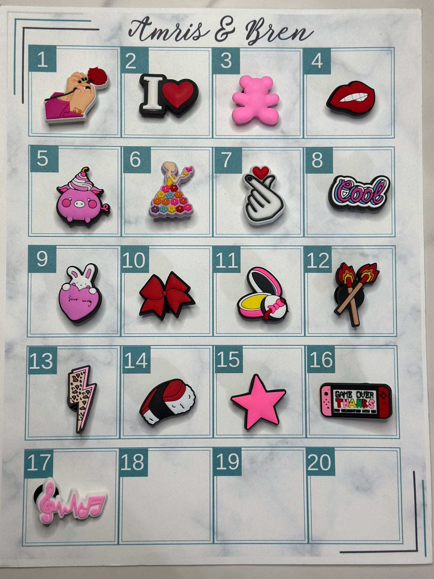 Cute pink and red Croc compatible shoe charms, Charms for Crocs, pink charms for Crocs, Croc Compatible charms