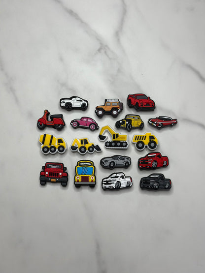 vehicle themed shoe charms for Crocs, Croc compatible car charms