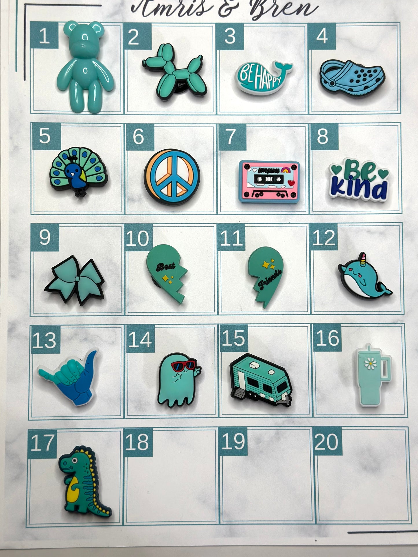 Blue waterproof Rubber Croc-Compatible Charm , Shoe charms for Crocs, Balloon animal charm