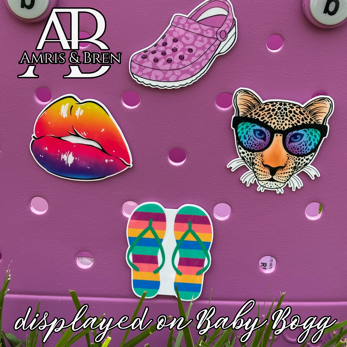 Bogg compatible lips charms, flipflop charms for Bogg bag