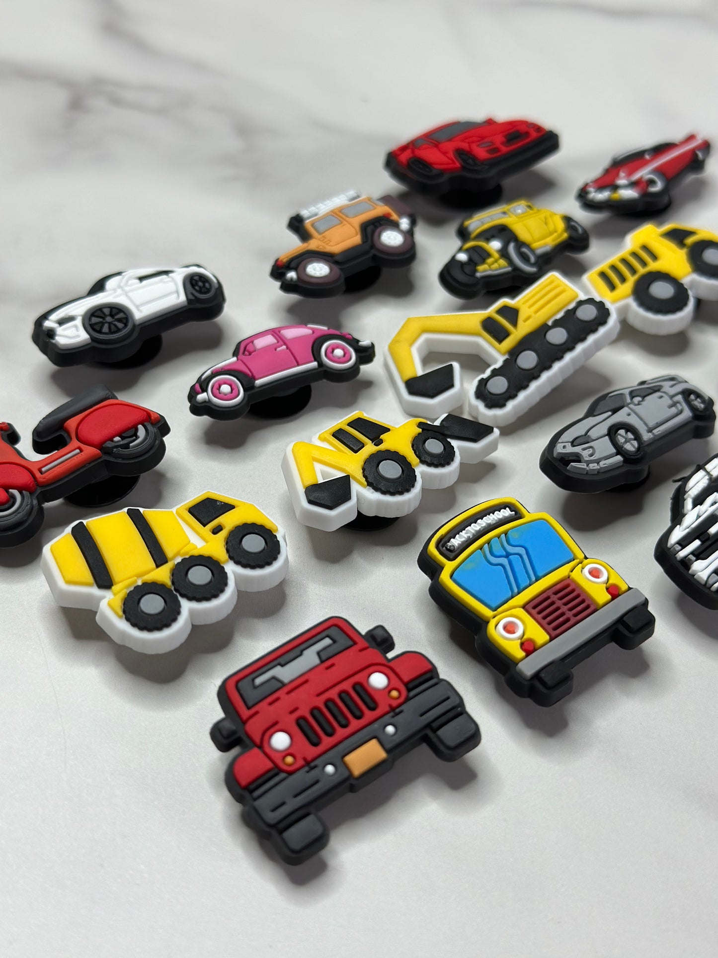 vehicle themed shoe charms for Crocs, Croc compatible car charms