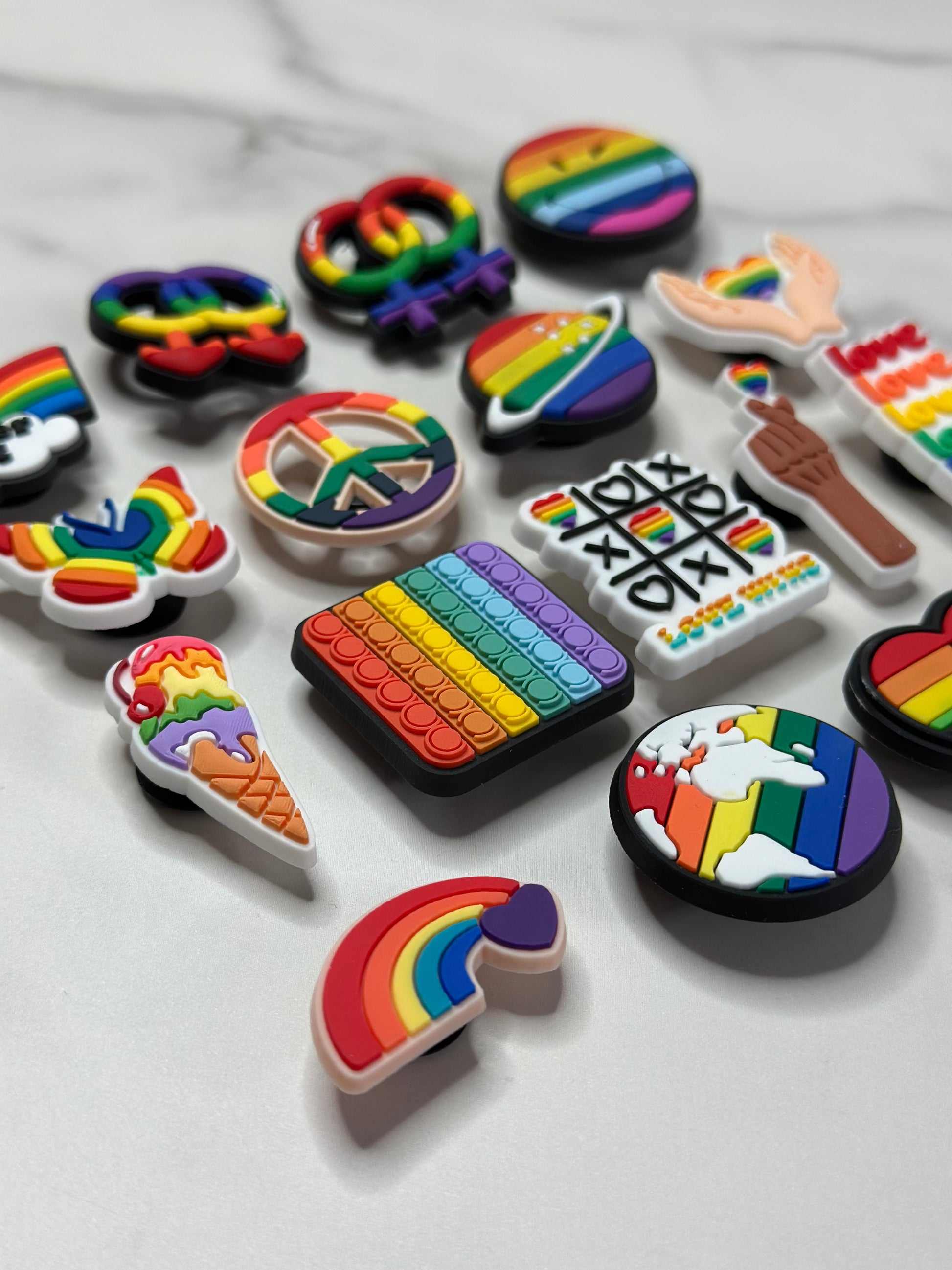 Oreo Crocs Rainbow themed pride charms for Crocs, Croc compatible LGBTQ charms ...