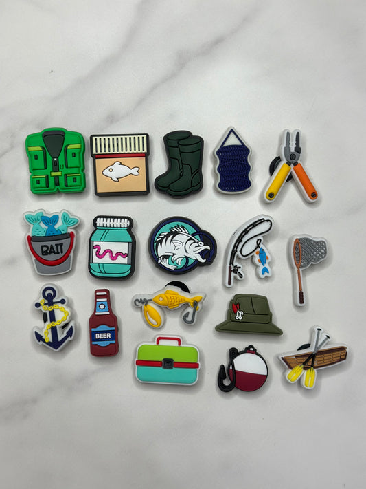 Fishing Shoe Charms for Crocs | Clog Compatible Charms for Fisherman, Dad, Him | Unique Outdoor Gift Ideas | Sold Separately