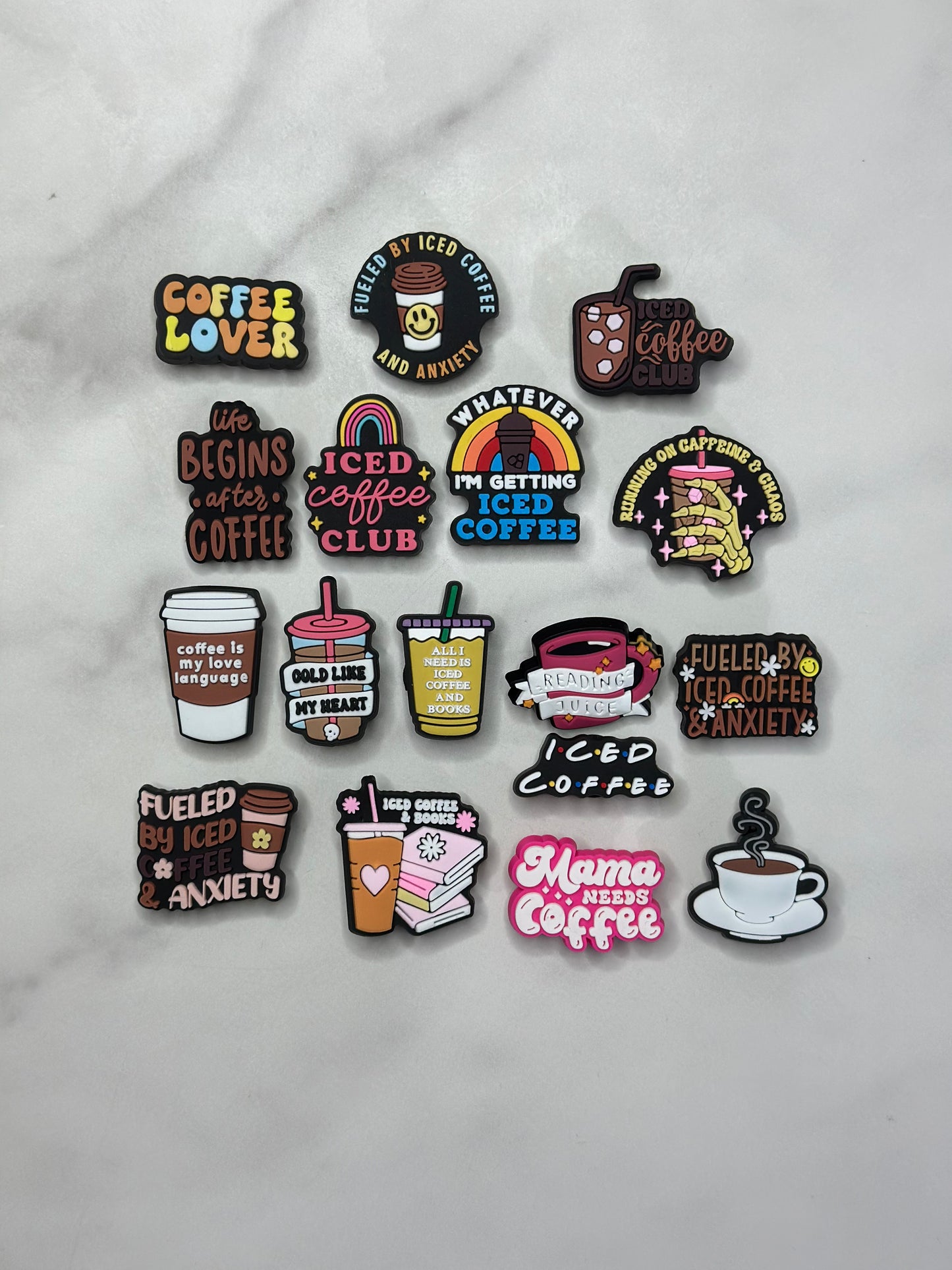 Coffee Shoe Charms – Latte, Espresso, Barista Vibes | Croc-Compatible Shoe Charm | Sold Individually | Amris & Bren