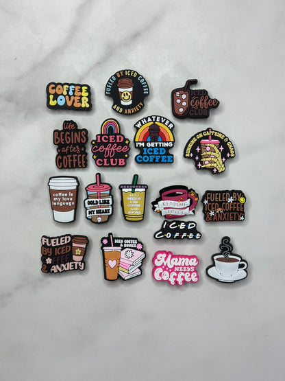 Coffee Shoe Charms – Latte, Espresso, Barista Vibes | Croc-Compatible Shoe Charm | Sold Individually | Amris & Bren