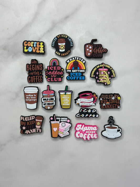 Coffee Shoe Charms – Latte, Espresso, Barista Vibes | Croc-Compatible Shoe Charm | Sold Individually | Amris & Bren