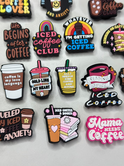 Coffee Shoe Charms – Latte, Espresso, Barista Vibes | Croc-Compatible Shoe Charm | Sold Individually | Amris & Bren