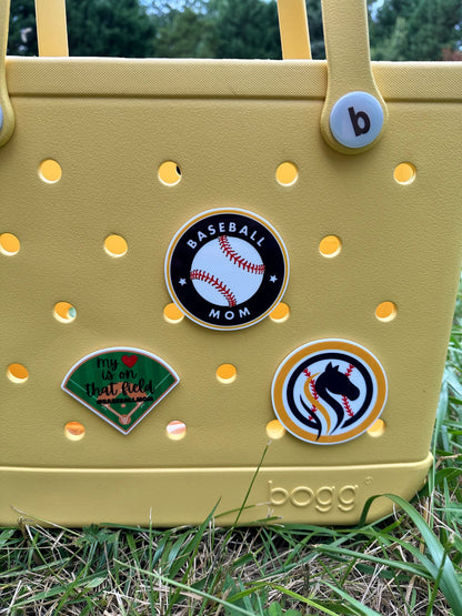 Bogg compatible charms, Charms with backings for Bogg bags, accessories for Bogg bags, baseball mom