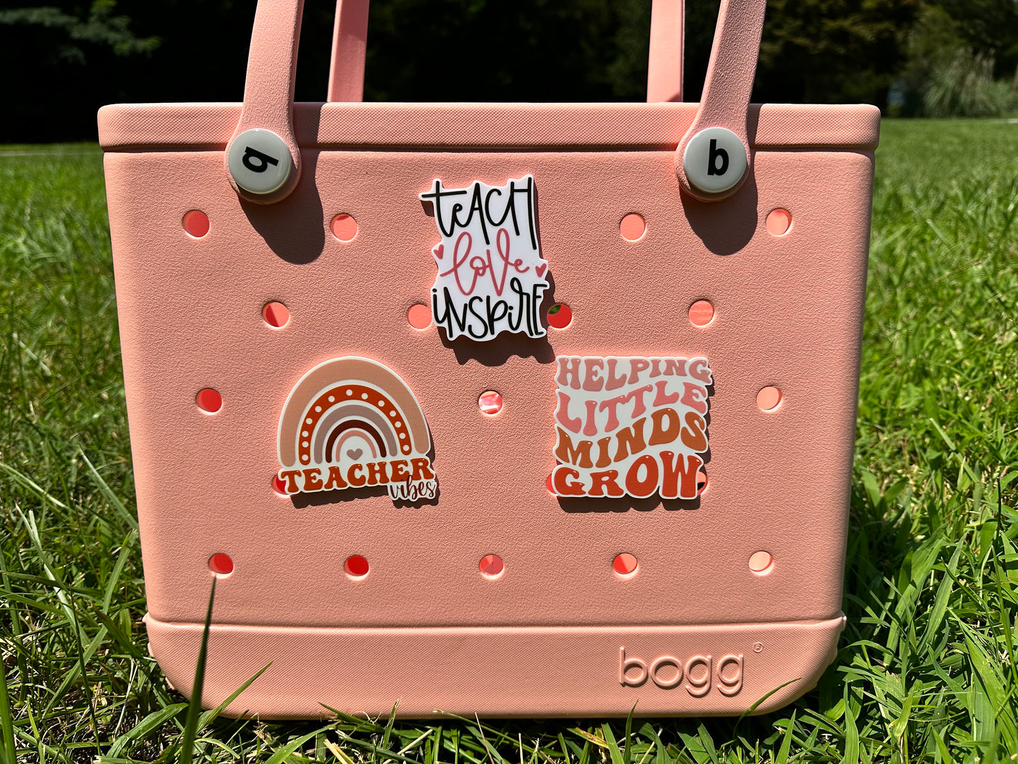 Teach, love, inspire Bogg compatible purse charm, Teacher themed charms for Bogg bags
