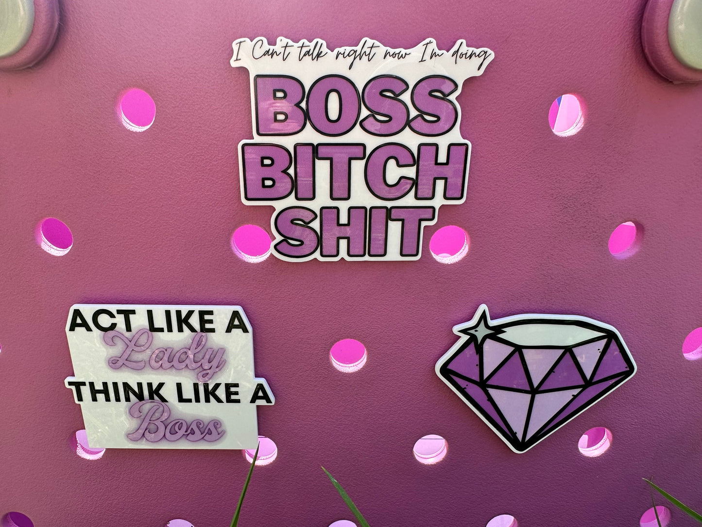 Act like a lady think like a boss for Bogg Bags, Bogg compatible purse charms, purse charms for Bogg bag , hard acrylic purse charm