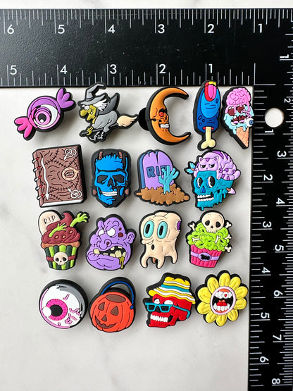New Halloween themed shoe charms for your Crocs, Croc compatible charms, clog charms, pumpkin charms, fall charms