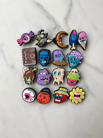 New Halloween themed shoe charms for your Crocs, Croc compatible charms, clog charms, pumpkin charms, fall charms