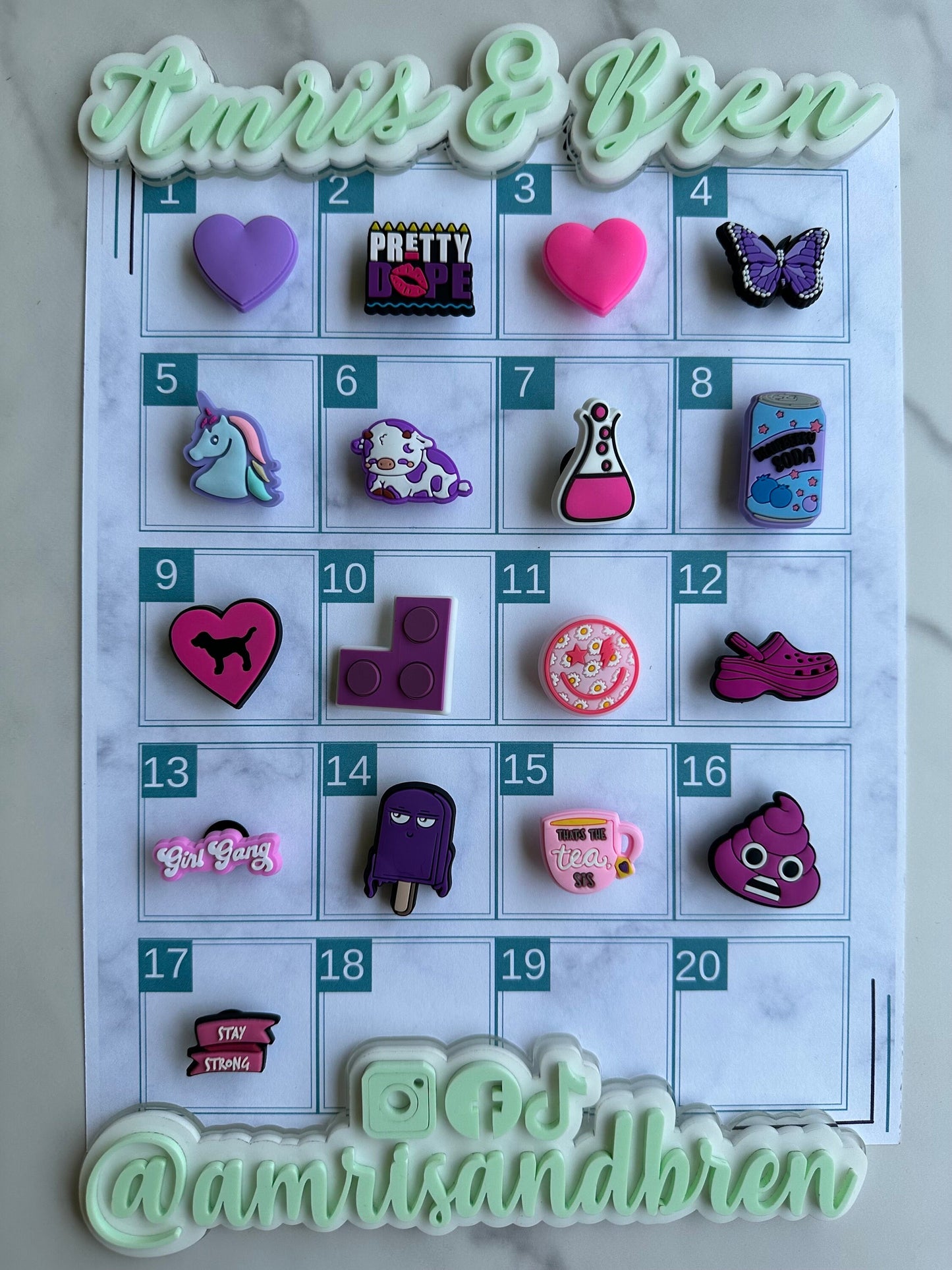 New trending Pink and purple croc compatible shoe charms, clog charms, pink heart charm, shoe decoration, plastic shoe charms for crocs