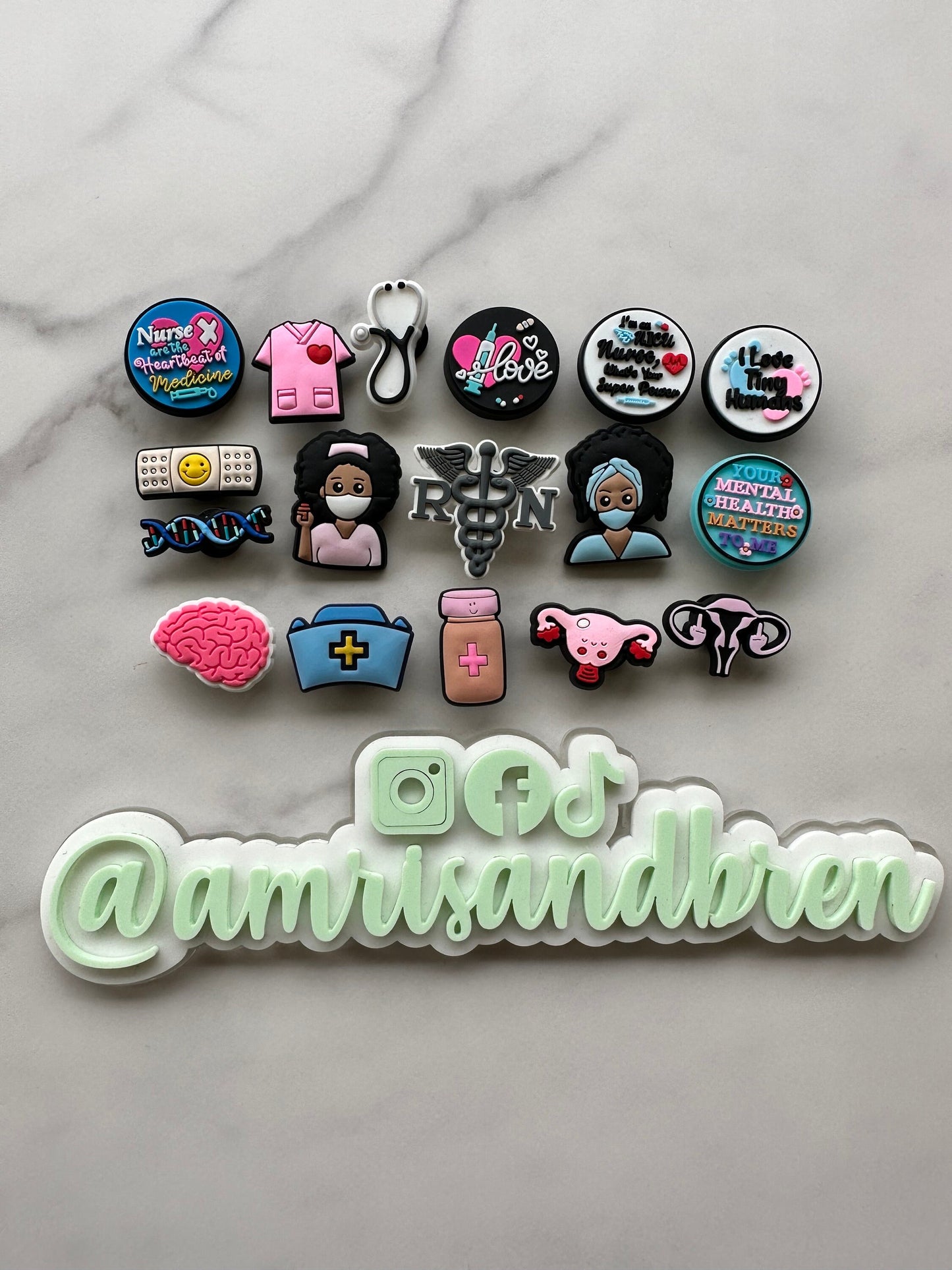 Medical Shoe charms for Crocs, nurse shoe charms, Croc compatible medical worker charms, RN Charms