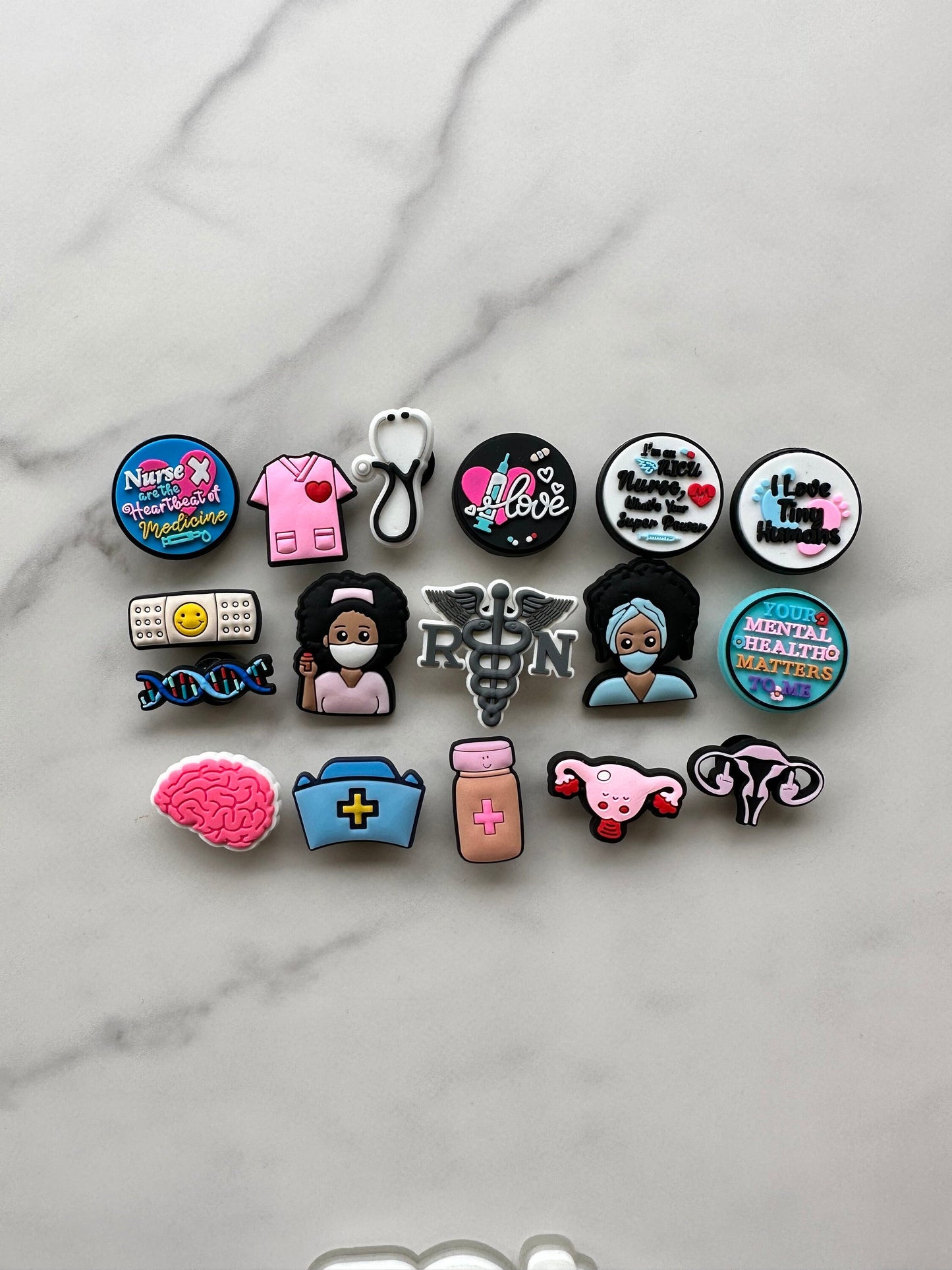 Medical Shoe charms for Crocs, nurse shoe charms, Croc compatible medical worker charms, RN Charms