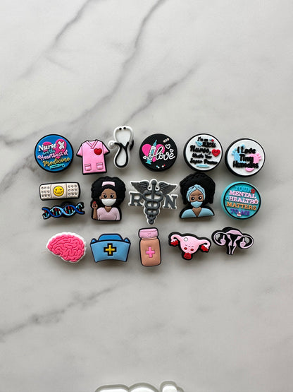 Medical Shoe charms for Crocs, nurse shoe charms, Croc compatible medical worker charms, RN Charms