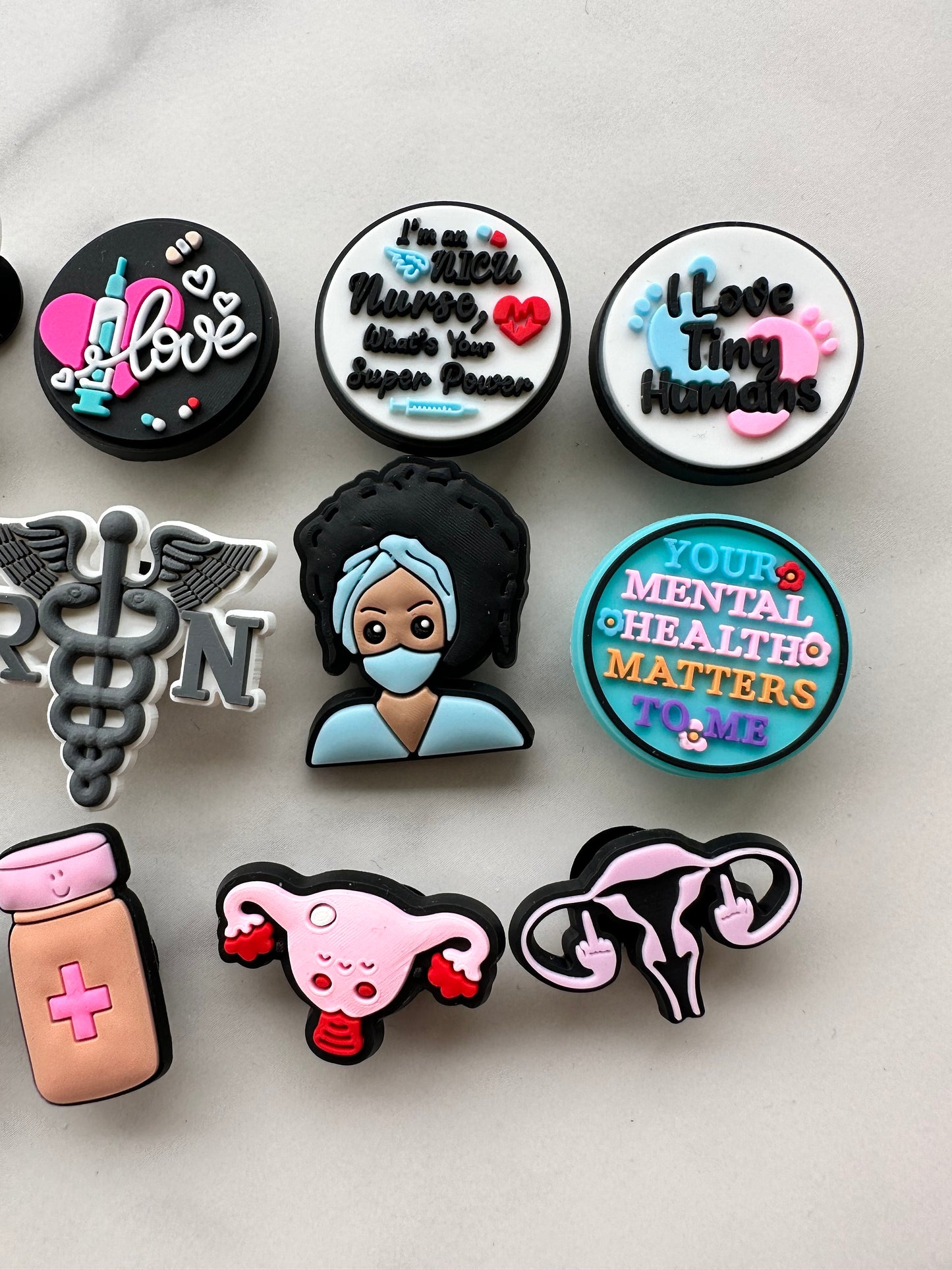 Medical Shoe charms for Crocs, nurse shoe charms, Croc compatible medical worker charms, RN Charms