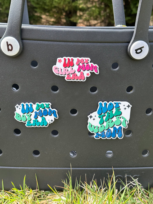 BOY mom era, girl mom era acrylic charm for Bogg bag, Bogg bag compatible charms, Charms for original and baby bogg purses