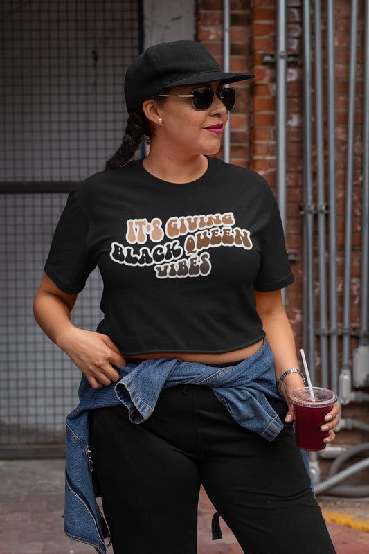 Women&#39;s It&#39;s giving black queen vibes Festival Crop Top